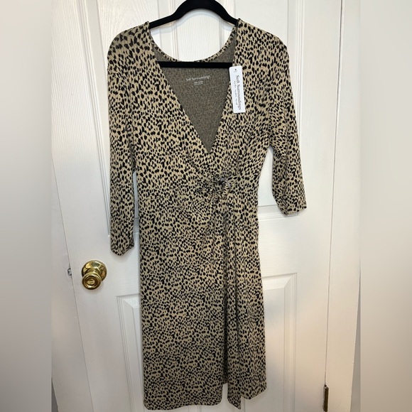NWT Soft Surroundings Damaria Faux Wrap Dress | Leopard Print | XL Petite - Picture 5 of 15
